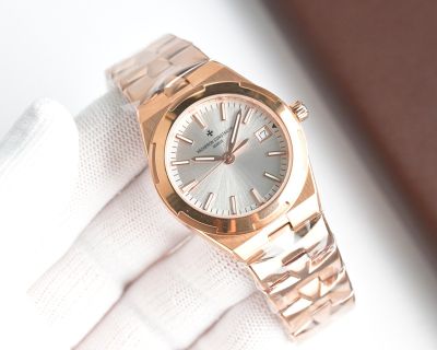 Vacheron Constantin Overseas 33mm Lady Swiss ETA Quartz Movement Rose Gold Strap Watch